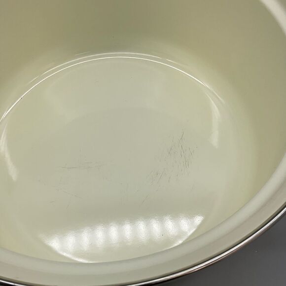 70s Floral Enamel Ware Dutch Oven Stock Pot Double Handle MCM - Picture 6 of 9